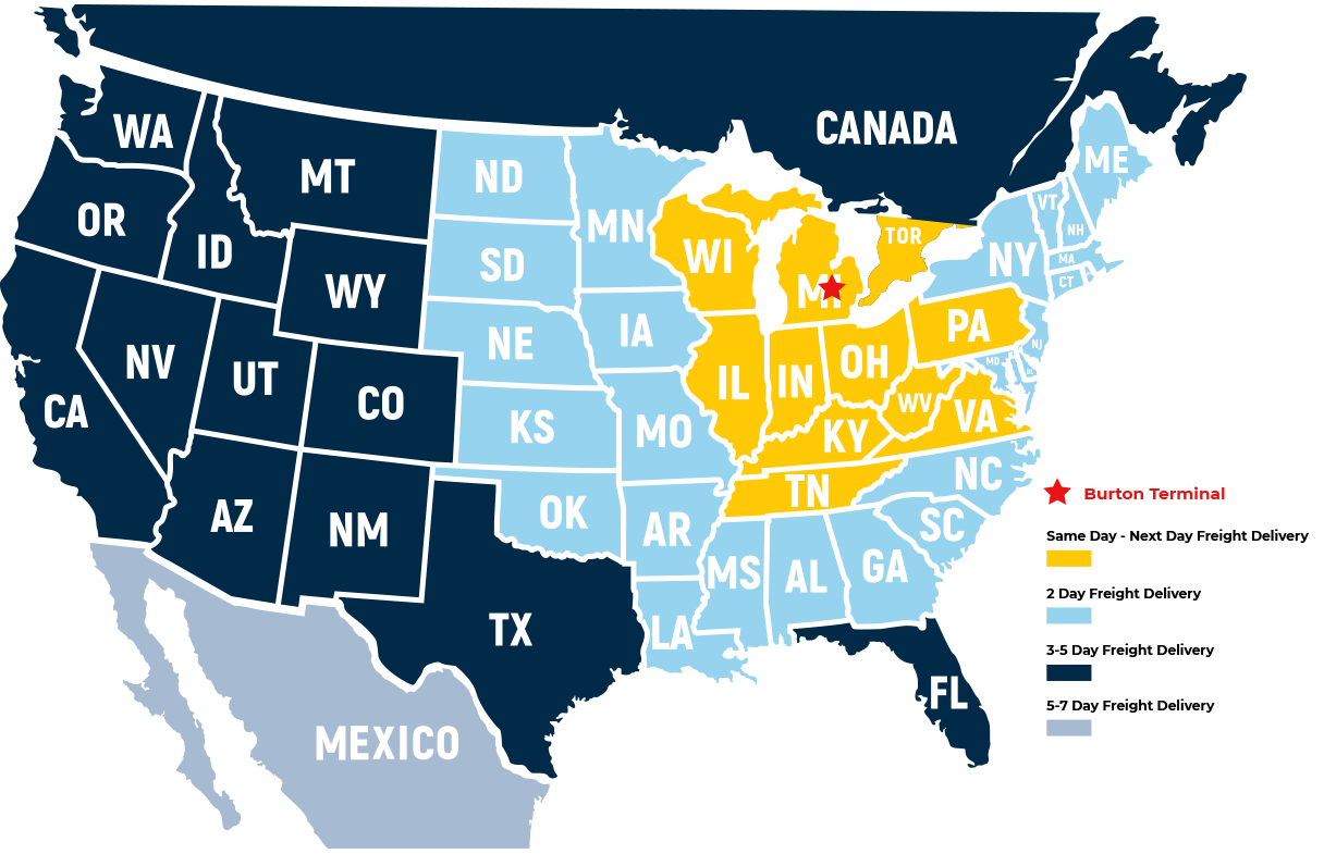 Sharco Express Coverage Area